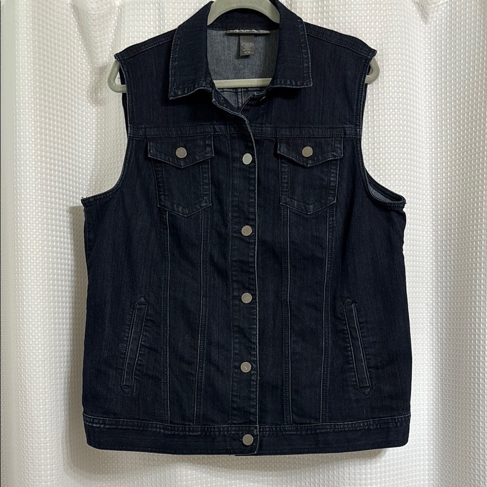 Avenue Black Denim Vest